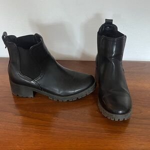 Elegant Black Leather Ankle Booties